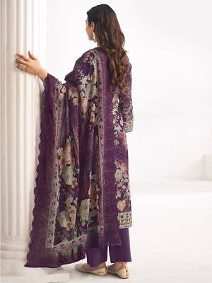 purple lawn cotton digital printed dress material 2