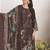 brown lawn cotton digital printed dress material