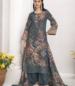 navy blue lawn cotton digital printed dress material