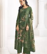  green lawn cotton digital printed dress material