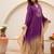 purple embroidered cotton kurta pant with dupatta
