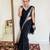 New Georgette Sequence Work Black Saree With Blouse Set