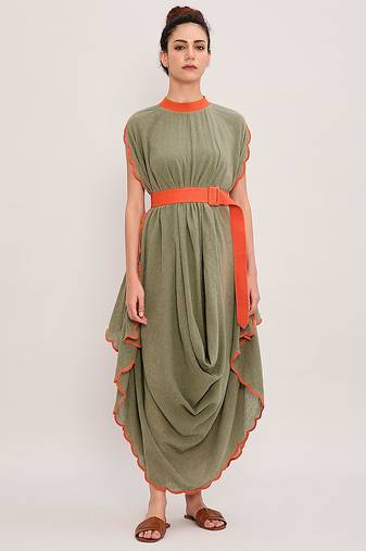 Green cotton dress