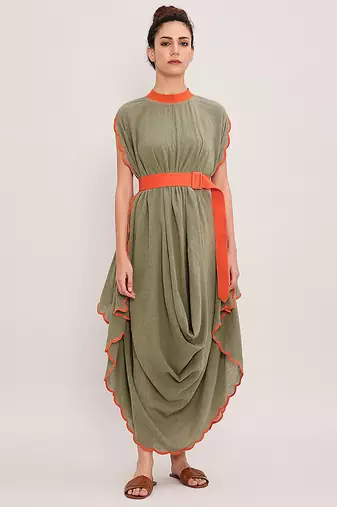 Green cotton dress