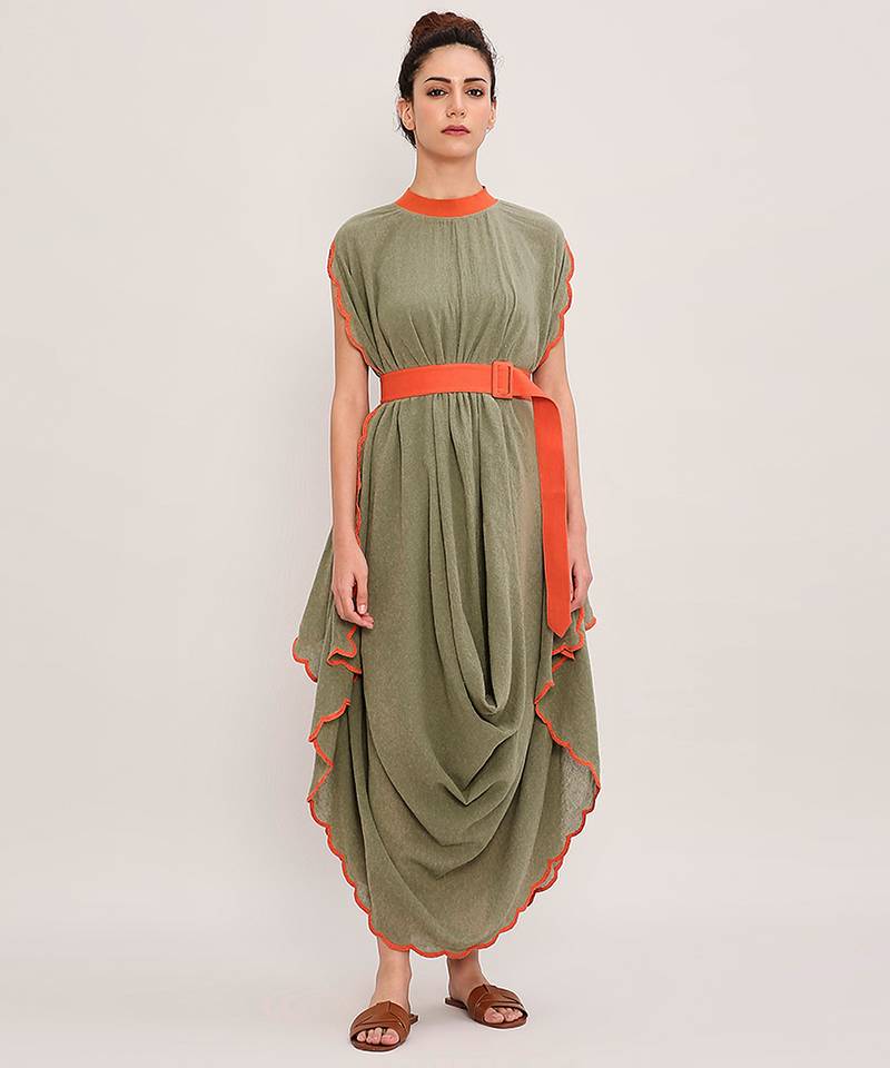 Green cotton dress