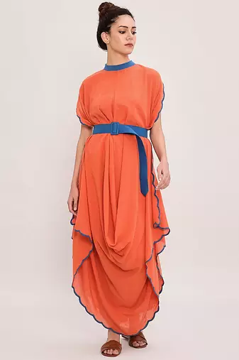 Orange cotton dress