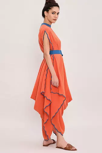 Orange cotton dress