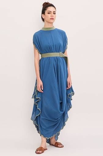 Blue cotton dress