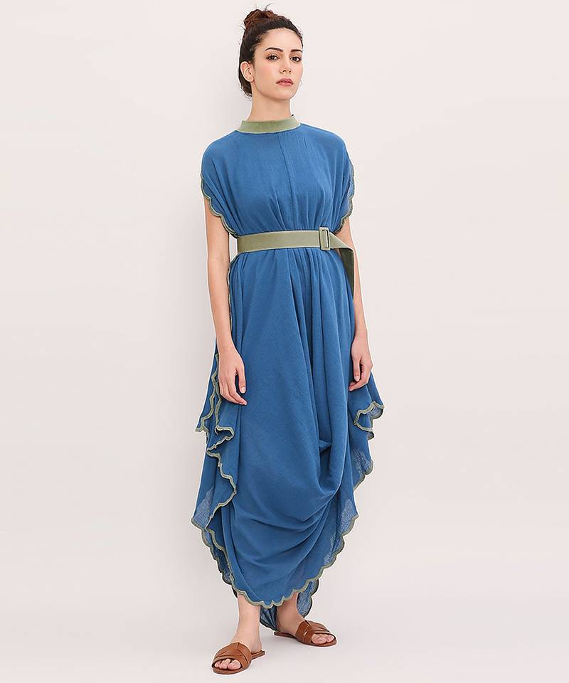 Blue cotton dress