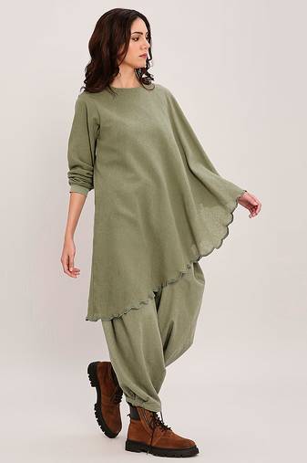 Green cotton Co ord Set