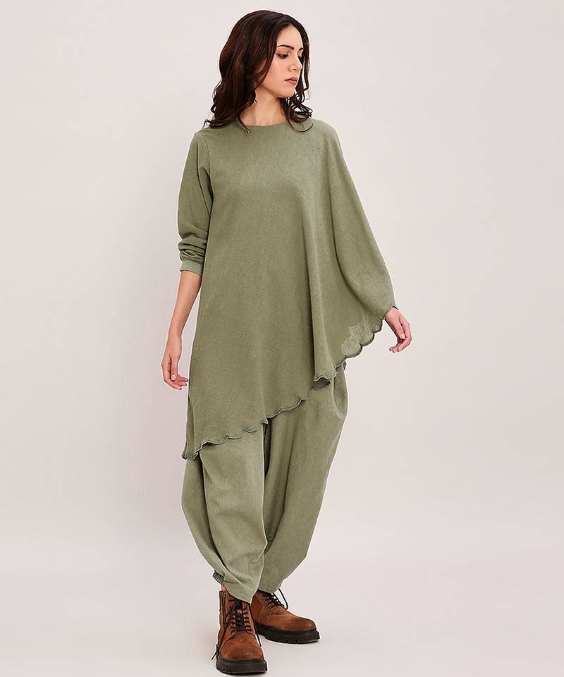 Green cotton Co ord Set