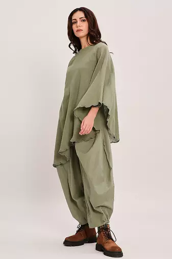 Green cotton Co ord Set
