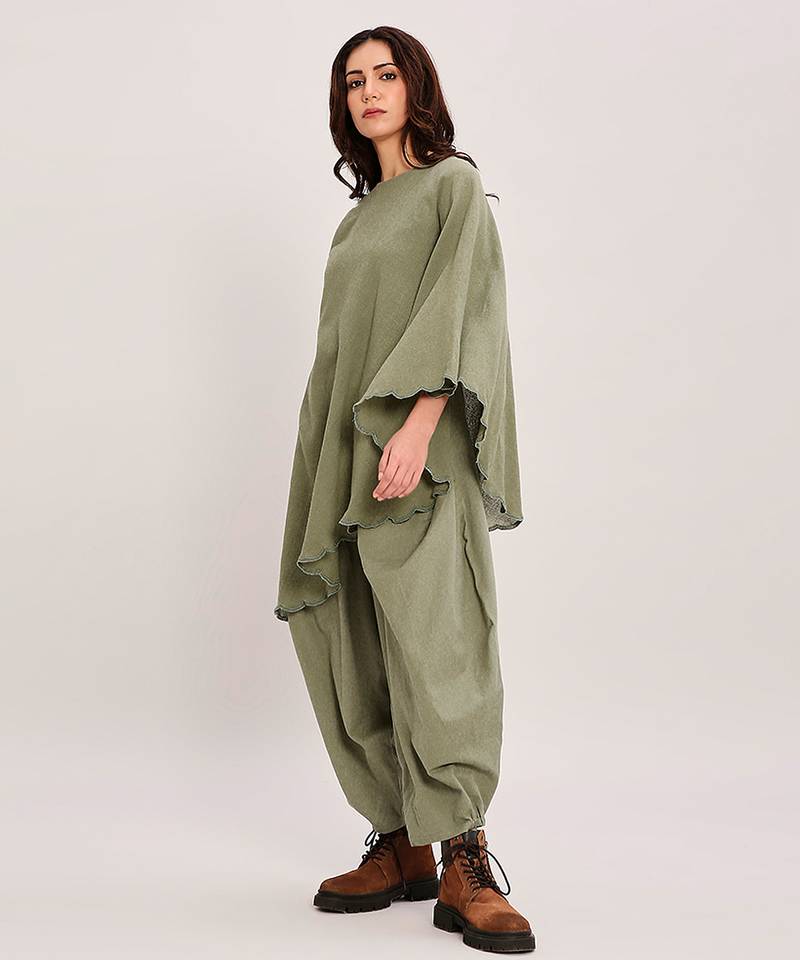 Green cotton Co ord Set