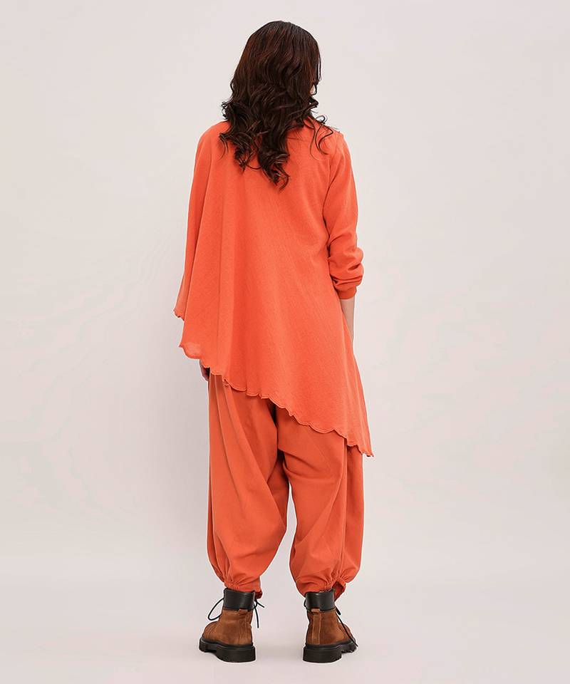 Orange cotton Co ord set