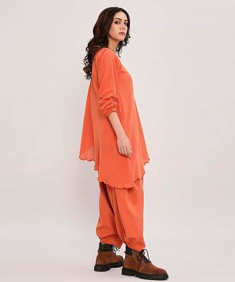 Orange cotton Co ord set 3