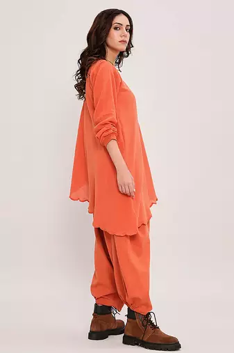 Orange cotton Co ord set