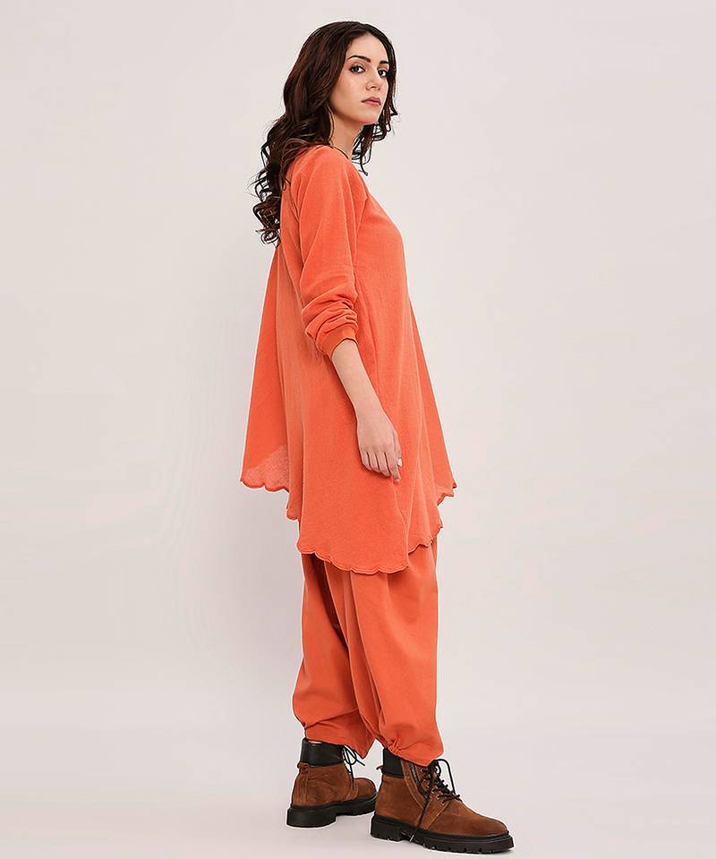 Orange cotton Co ord set