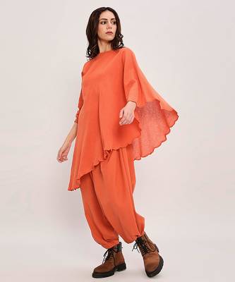 Orange cotton Co ord set 4