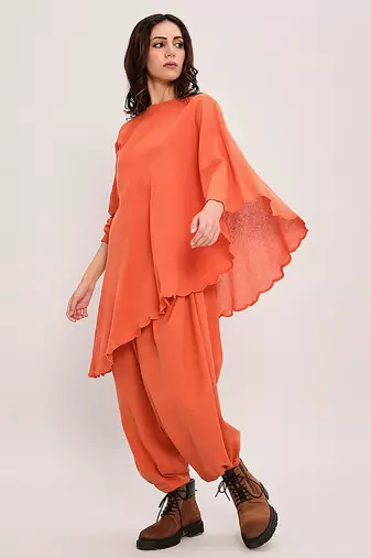 Orange cotton Co ord set