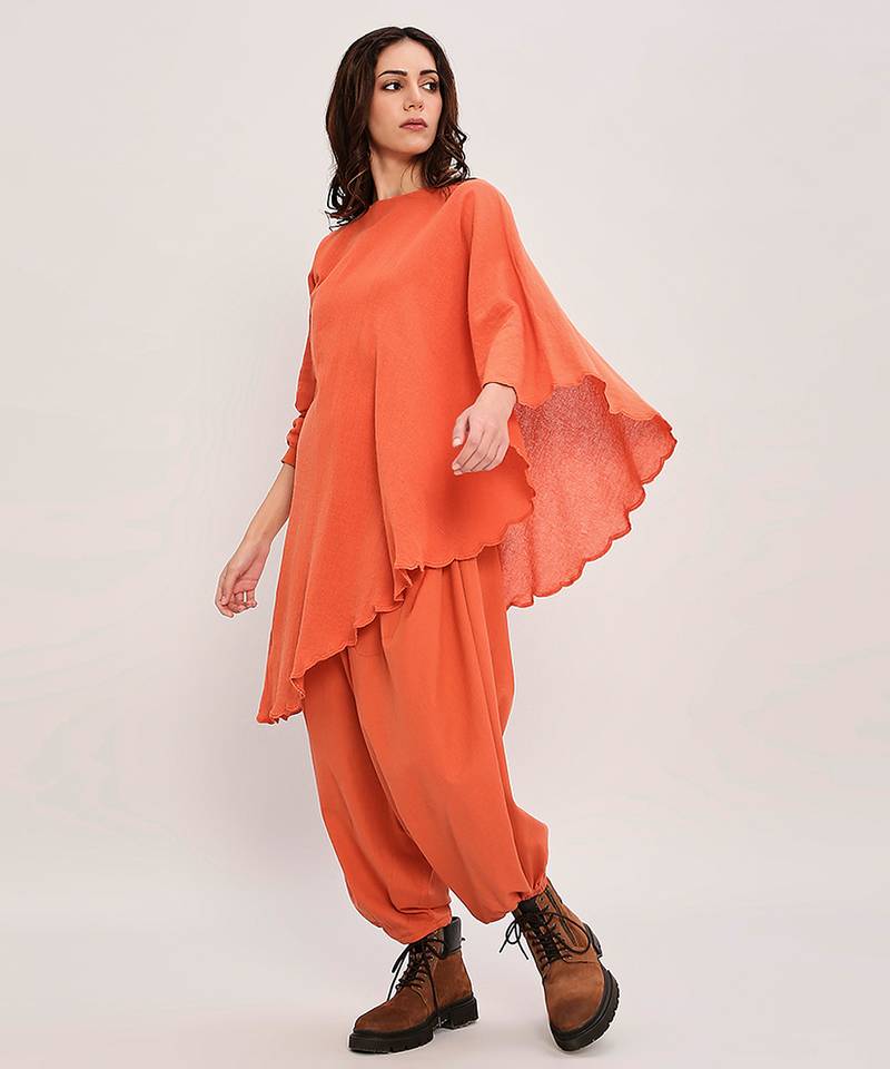 Orange cotton Co ord set