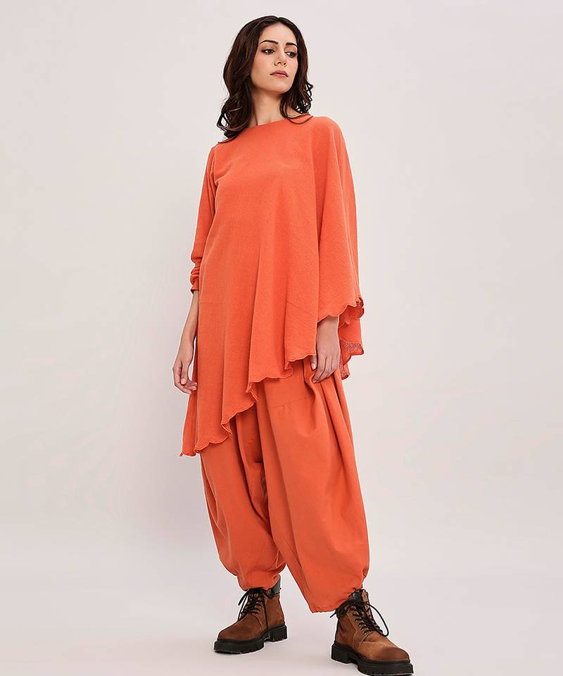 Orange cotton Co ord set
