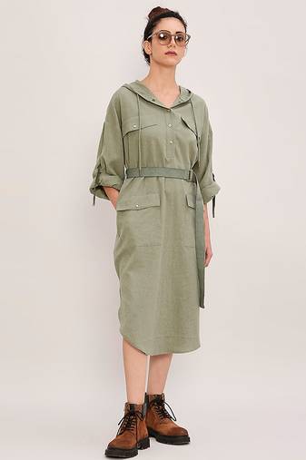 Green cotton dress