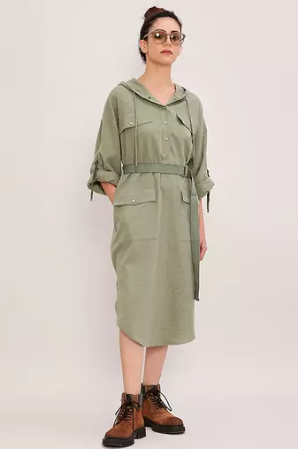 Green cotton dress
