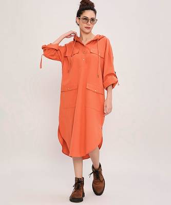 Orange cotton dress 1