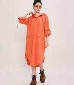 Orange cotton dress