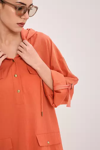 Orange cotton dress