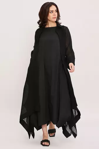 Black cotton Long jacket