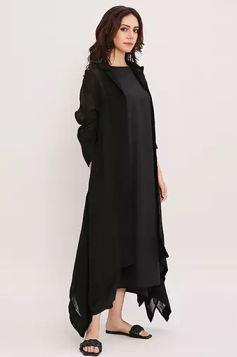Black cotton Long jacket