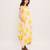 Yellow printed cotton polka dress