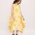 Yellow printed cotton polka dress