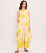 Yellow printed cotton polka Co ord Set