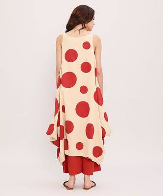 Red printed cotton polka Co ord Set 2