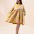 Yellow printed cotton polka short dress