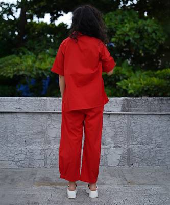 Red cotton co ord set 3