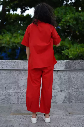 Red cotton co ord set