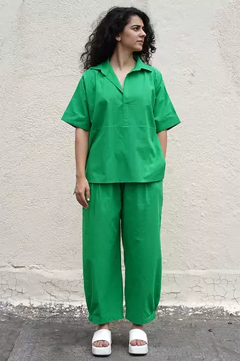 Green cotton co ord set