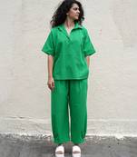 Green cotton co ord set