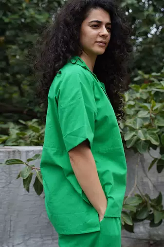 Green cotton co ord set