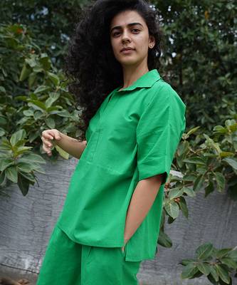 Green cotton co ord set 3