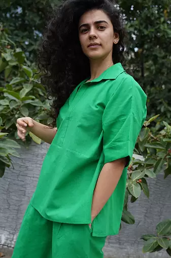 Green cotton co ord set