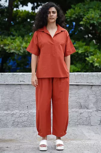 Orange cotton co ord set