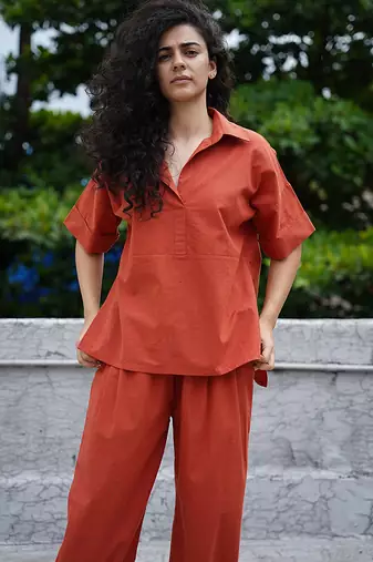 Orange cotton co ord set