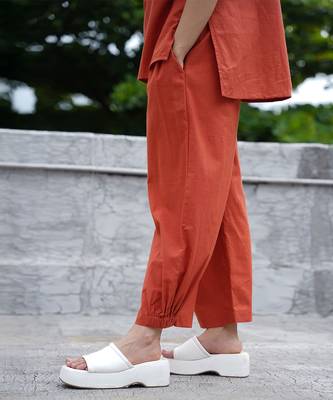 Orange cotton co ord set 4