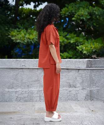 Orange cotton co ord set 5