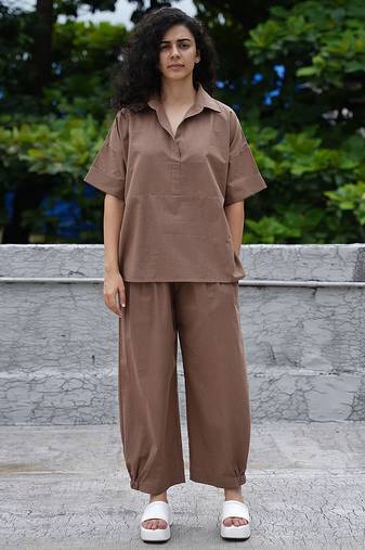 Brown cotton co ord set