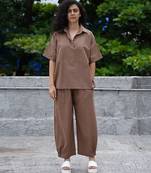 Brown cotton co ord set